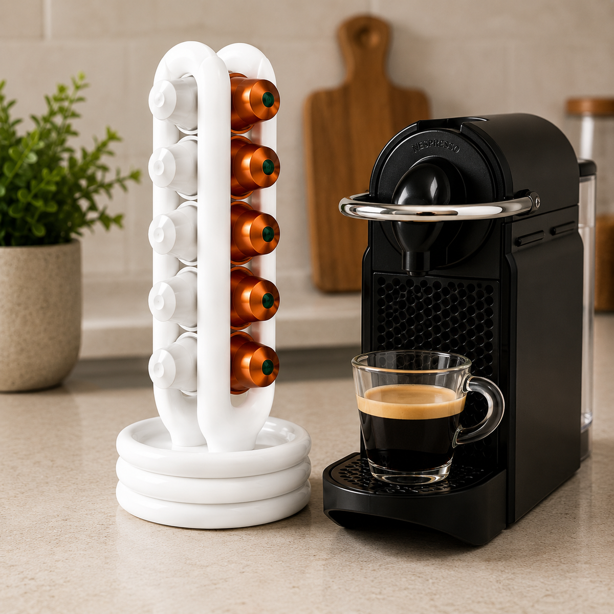 Porta Capsule Nespresso Original Verticale | Organizer Salvaspazio da Tavolo | Supporto Capsule Caffè Stampato in 3D | Coffee Pod Holder