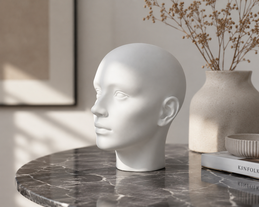 Testa Decorativa Moderna Minimalista | Scultura Astratta Stampata in 3D | Decorazione Casa Design Contemporaneo | Arredo Moderno