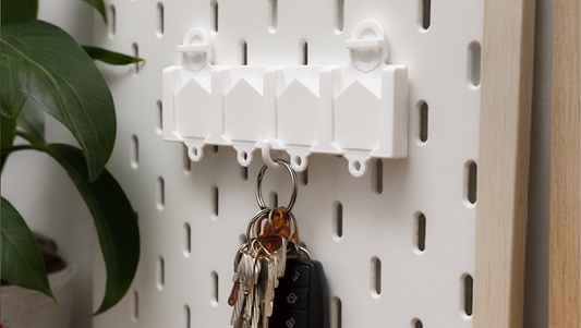 IKEA SKADIS Key Holder, Pegboard Key Organizer, White Wall Mounted Key Rack, Entryway Key Hook, SKADIS Compatible Accessory