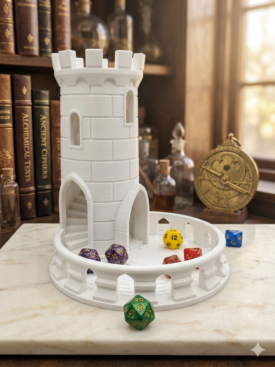 Torre Lanciadadi Medievale per Giochi di Ruolo | Dice Tower per D&D, Pathfinder, Giochi da Tavolo, Accessorio RPG, Collezionisti