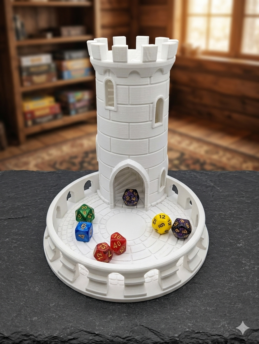 Torre Lanciadadi Medievale per Giochi di Ruolo | Dice Tower per D&D, Pathfinder, Giochi da Tavolo, Accessorio RPG, Collezionisti