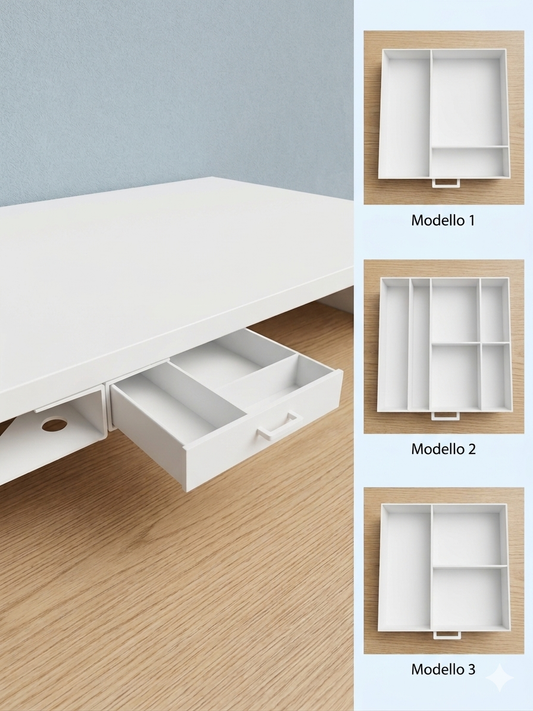 Cassetto Sotto Scrivania con Organizzatore | Cassetto Nascosto Salvaspazio | Organizer da Scrivania | Portaoggetti Scorrevole