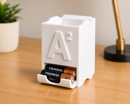 Porta Batterie da Muro AA AAA C | Organizzatore Batterie Stampato in 3D | Dispenser Batterie Salvaspazio | Battery Holder Wall Mount