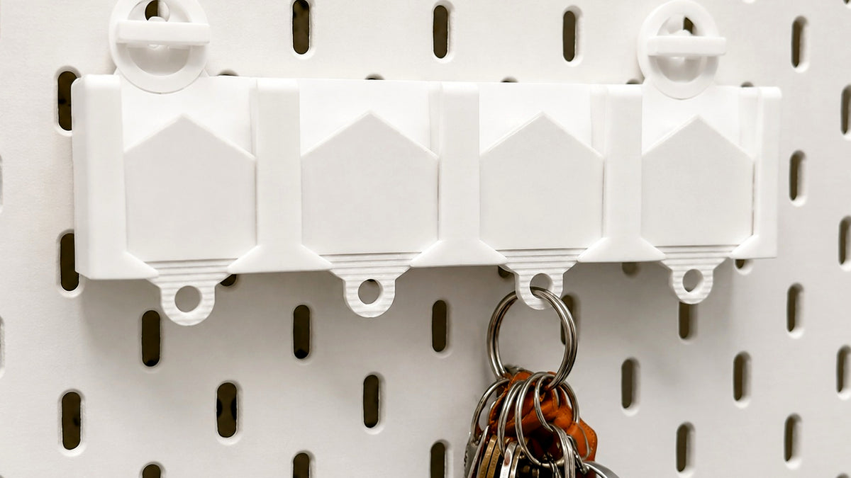 IKEA SKADIS Key Holder, Pegboard Key Organizer, White Wall Mounted Key Rack, Entryway Key Hook, SKADIS Compatible Accessory