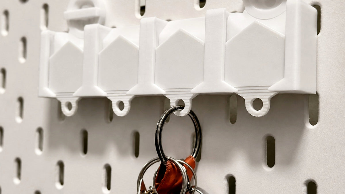 IKEA SKADIS Key Holder, Pegboard Key Organizer, White Wall Mounted Key Rack, Entryway Key Hook, SKADIS Compatible Accessory