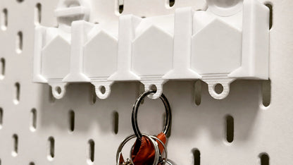 IKEA SKADIS Key Holder, Pegboard Key Organizer, White Wall Mounted Key Rack, Entryway Key Hook, SKADIS Compatible Accessory