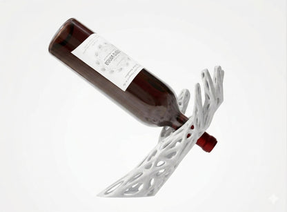 Portabottiglie Sospeso Moderno | Supporto Bottiglia Vino Design Organico | Decorazione Cucina e Soggiorno | Regalo per Amanti del Vino